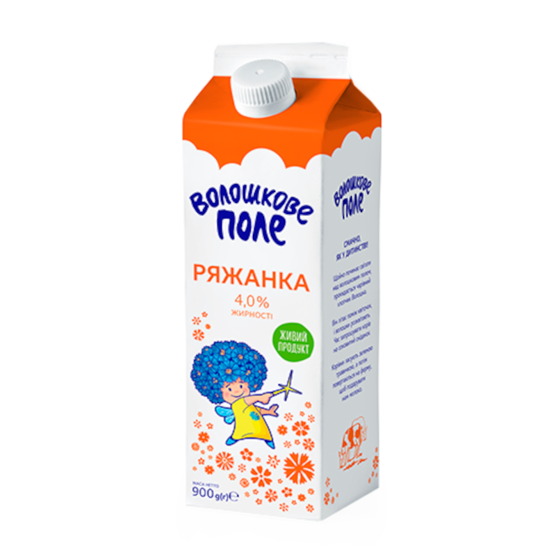 Ряжанка ВОЛОШКОВЕ ПОЛЕ 4%, 900 г